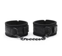 Manette per Coppia, con Moschettoni Sganciabili, imbottite e morbide, Manette in Pelle, Accessori per Il contenimento di Mani e Piedi da Donna, per Giochi Bondage, uomo donna