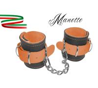 manette professionali in vera pelle e cuoio con catena per uomo e donna bondage