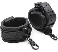 Manette regolabili in vera pelle per adulti Fetish Slave SM Play Female Male Couple Sex (Nero)