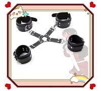 ̣ σ α Manette, Set E Fibbie Incrociate In Morbida Pelle Per Mani E Piedi Da Ginnastica, Leggings E Guanti In Pelle