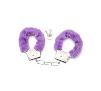 Manette Soffici in Metallo, Manette Finte Pelose Giocattolo, Peluche Manette, Giocattolo di Manette con Peluche e Chiavi Morbide Manette per Cosplay di Polizia, Peluche Viola