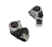 Manette VTT P2R INDEXE RESINE Noir A Collier 7V. avec Cadrans ET Bouton POUSSOIR (PAIRE)