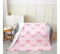 Manfei Coperta in flanella con papillon e cocchetta, stile principessa, con stelle e pois, per letto, divano, decorazione per la camera dei bambini, ragazzi e ragazze, morbida e traspirante (228 x 228