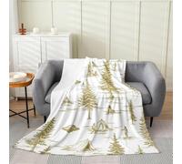 Manfei Coperta in pile di flanella con alieni UFO, tenda alberi, misteriosi alieni, per ragazzi, ragazze, adolescenti, tutte le stagioni, coperta per letto vintage da schizzo, leggera, decorazione per