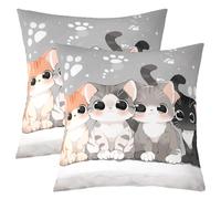 Manfei Federa per cuscino a forma di gatto in stile cartone animato, con stampa di zampe, su entrambi i lati, per bambini, ragazzi e ragazze, decorazione per la camera da letto, divano, confezione da