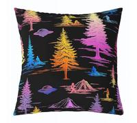 Manfei Federa per cuscino con alieni UFO per tende, alberi, misteri alieni, federa per cuscino colorata sfumata per soggiorno, federe morbide, 45,7 x 45,7 cm