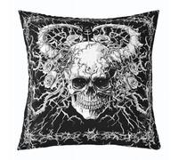 Manfei Federa per cuscino hippie con teschio gotico con ossa di rose, per Halloween, per divano, divano, federe morbide, 45,7 x 45,7 cm