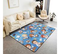 Manfei Grazioso tappeto per bambini, per studio, compiti a casa, libri, tappeto per interni e ingresso, decorazione per la stanza di bambini, ragazzi e ragazze, tappeto antiscivolo assorbente, 1,2 m x