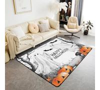 Manfei Happy Halloween Tappeto carino fantasmi zucca lanterna tappetini per interni tappeto ingresso per bambini ragazzi ragazze decorazione per la stanza di bambini, pipistrelli neri, antiscivolo