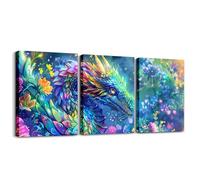 Manfei Phoenix - Set di 3 stampe artistiche da parete su tela, motivo: fenice volante, per soggiorno, camera da letto, decorazione da parete, tema animali delle fiabe, decorazione per la stanza di