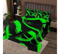 Manfei Set di 3 copriletto king size, linea semplice astratta, moderna, set da 3 pezzi, copriletto trapuntato con estetica geometrica con 2 federe, decorazione per la camera dei bambini e ragazzi