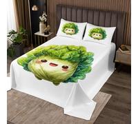 Manfei Set di 3 copriletto trapuntato a tema Halloween con cavoli, per letto king size, decorazione per la camera dei bambini e ragazzi, morbida trapunta da letto