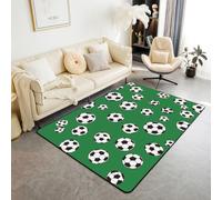 Manfei Tappeto a tema palla da calcio, tappeto per interni e ingresso, per bambini, ragazzi e ragazze, decorazione per la stanza, regalo per gli amanti del calcio, tappeto antiscivolo assorbente, 1,2