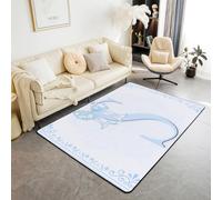 Manfei Tappeto blu con lettera S, grazioso tappeto da interni con principessa Bowkont, tappeto per ingresso per ragazzi e ragazze, decorazione per la stanza di ragazzi e ragazze, tappeto assorbente