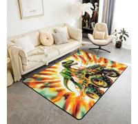 Manfei Tappeto con dinosauri in stile cartone animato, grazioso tappeto per interni e ingresso, per bambini, ragazzi e ragazze, decorazione per la camera dei bambini, antiscivolo, tinto a nodi