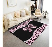 Manfei Tappeto con fiocco di ghepardo africano, 9 x 15 cm, motivo leopardato, non perde pelo, per bambini, adolescenti, adulti, moderno, alla moda, decorativo, per sala giochi, camera da letto, sala