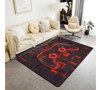 Manfei Tappeto con gamepad 3D e griglia geometrica, patchwork, per interni, tappeto per ingresso, decorazione per la camera di bambini, ragazzi e ragazze, tappeto assorbente antiscivolo, 15,2 x 1,2 m