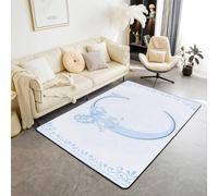 Manfei Tappeto con lettera C blu, grazioso tappeto per interni e ingresso con principessa Bowkont, decorazione per la stanza di ragazzi e ragazze, tappeto assorbente antiscivolo con acquerello