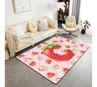 Manfei Tappeto con lettera C rossa, grazioso tappeto per interni e ingresso, per bambini, ragazzi e ragazze, decorazione per la stanza di bambini, ragazzi e ragazze, stampa scozzese rosa con stampa a