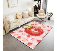 Manfei Tappeto con lettera G rossa, grazioso tappeto per interni e ingresso, per bambini, ragazzi e ragazze, decorazione per la stanza di bambini, ragazzi e ragazze, stampa a quadri rosa con stampa