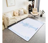 Manfei Tappeto con lettera I blu, grazioso tappeto per interni e ingresso con la principessa Bowkont, decorazione per la stanza di ragazzi e ragazze, tappeto assorbente antiscivolo con motivo floreale