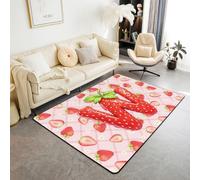 Manfei Tappeto con lettera W rossa, grazioso tappeto per interni e ingresso, per bambini, ragazzi e ragazze, decorazione per la stanza di bambini, ragazzi e ragazze, stampa a quadri rosa con stampa