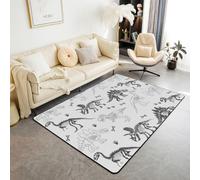 Manfei Tappeto con scheletro di dinosauro, antichi animali selvatici, tappeto per interni e ingresso, per bambini, ragazzi e ragazze, decorazione per la camera da letto, tappeto antiscivolo e