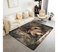 Manfei Tappeto da cabina con orso selvatico, per interni e ingresso, per bambini, ragazzi e ragazze, decorazione per la camera di bambini, fattoria rustica, bosco, fauna selvatica, antiscivolo