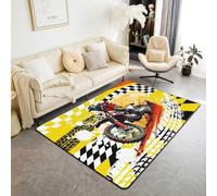 Manfei Tappeto da cross con bandiera da corsa, tappeto per interni e ingresso, per bambini, ragazzi e ragazze, decorazione per la stanza di sport estremi, antiscivolo, assorbente, 15,2 x 1,2 m