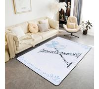 Manfei Tappeto da principessa con fiocco carino leopardo lettera X, tappetini per interni e ingresso per ragazzi e ragazze, decorazione per la stanza di ragazzi e ragazze, tappeto blu con fiocco in