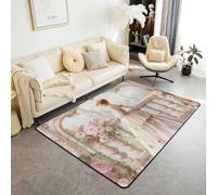 Manfei Tappeto in stile vittoriano antico, stile barocco, vintage, per interni, per ingresso, per bambini, ragazzi e ragazze, decorazione per la stanza, tappeto assorbente antiscivolo stile principe