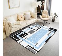 Manfei Tappeto minimalista moderno geometrico per interni, tappeto d'ingresso per bambini, ragazzi e ragazze, decorazione per la stanza di bambini, linee astratte, tappeti moderni antiscivolo