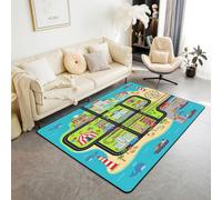 Manfei Tappeto moderno per la strada, Boy Play Map, antiscivolo, per interni ed esterni, per la casa, la camera da letto, 150 x 200 cm