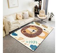 Manfei Tappeto per interni con leone e animali selvatici, tappeto per ingresso per bambini, ragazzi e ragazze, decorazione per la stanza dei bambini, antiscivolo, assorbente, 1,8 x 1,2 m (rettangolare