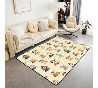 Manfei Tappeto per interni con simpatico cucciolo di cane, tappeto per ingresso per bambini, ragazzi e ragazze, decorazione per la stanza dei cani, antiscivolo, assorbente, 15,2 x 1,2 m (rettangolare)