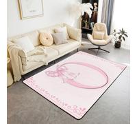 Manfei Tappeto rosa con lettera O Principessa Bowkont, tappeto per interni e ingresso per ragazzi e ragazze, decorazione per la stanza di ragazzi e ragazze, tappeto assorbente antiscivolo con motivo