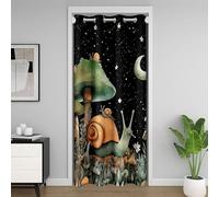 Manfei Tenda oscurante a forma di fungo, con lumaca, piante e foglie, per camera da letto, ingresso, soggiorno, stile hippie, luna, tenda per porta, decorazione per la camera dei bambini, ragazzi e