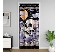 Manfei Tenda oscurante a forma di fungo, stile gotico, teschio, per camera da letto, soggiorno, stile bohémien, viola, decorazione per la camera dei bambini, ragazzi e ragazze, 132 x 203 cm, 1
