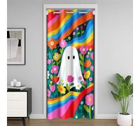 Manfei Tenda oscurante a righe ondulate con fantasmi, acquerelli, motivo fantasma, per camera da letto, soggiorno, decorazione per la camera da letto e il soggiorno, decorazione per la camera dei