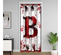 Manfei Tenda oscurante con lettera B rossa con stampa di sangue e mani ad acquerello, per camera da letto, ingresso, soggiorno, tema Halloween, decorazione per la camera dei bambini, ragazzi e ragazze