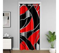 Manfei Tenda oscurante moderna geometrica rossa e nera per camera da letto, ingresso, soggiorno, strisce astratte, tenda per porta, decorazione per la camera dei bambini, ragazzi e ragazze, 152,4 x