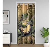 Manfei Tenda oscurante per porta, stile bohémien, con rana verde, per camera da letto, ingresso, soggiorno, stile vintage, decorazione per la camera dei bambini, ragazzi e ragazze, 86,4 x 203,2 cm, 1