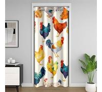 Manfei Tenda oscurante rustica a forma di galline con galli e galline, per camera da letto, ingresso, soggiorno, stile retrò, decorazione per la camera da letto, 152,4 x 203,2 cm, 1 pannello