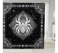 Manfei Tende da doccia con motivo mandala bohémien, motivo aracnidi di Halloween, impermeabili, con 12 ganci, adatte per vasca da bagno, decorazione per la camera dei bambini, ragazzi e ragazze, 182,9
