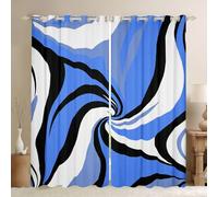 Manfei Tende per finestre geometriche a righe con vortice, opere d'arte moderna semplice e chic, decorazione per camera da letto di ragazzi e ragazze, 2 pannelli, 167 x 182 cm