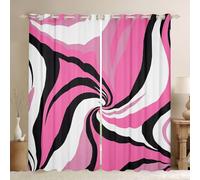 Manfei Tende per finestre geometriche a righe con vortice, opere d'arte moderna semplice e chic, tende per finestre con linea astratta patchwork per camera da letto, camera da letto, sala giochi, 2