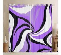 Manfei Tende per finestre per bambini a righe geometriche a vortice, linea astratta, patchwork, decorazione per camera da letto, stanza dei giochi, opere d'arte moderna, tende semplici per finestre