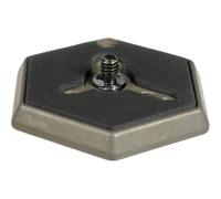 Manfrotto 030-14 Piastra per Testa Esagonale in Alluminio con Attacco da 1/4", Nero