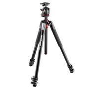Manfrotto 055 Kit Treppiede in Alluminio a 3 Sezioni con Colonna Orizzontale e Testa a Sfera (MK055XPRO3-BHQ2), Nero