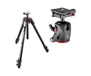 Manfrotto 055 Treppiede Fibra di Carbonio 3 Sez. con Testa XPRO, Piastra a Sgancio Rapido Q6, Blocco Superiore, Precisione, Fluidità, per Mirrorless, Creazione Contenuti, Pesa 2,6kg, Portata max 15kg